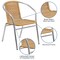 Emma and Oliver Commercial Aluminum/Rattan Restaurant Dining Stack Chair